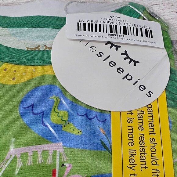 NIB Little Sleepies Fairway Fun Short Sleeve/Shorts PJ Set Size 18-24m - Picture 2 of 3